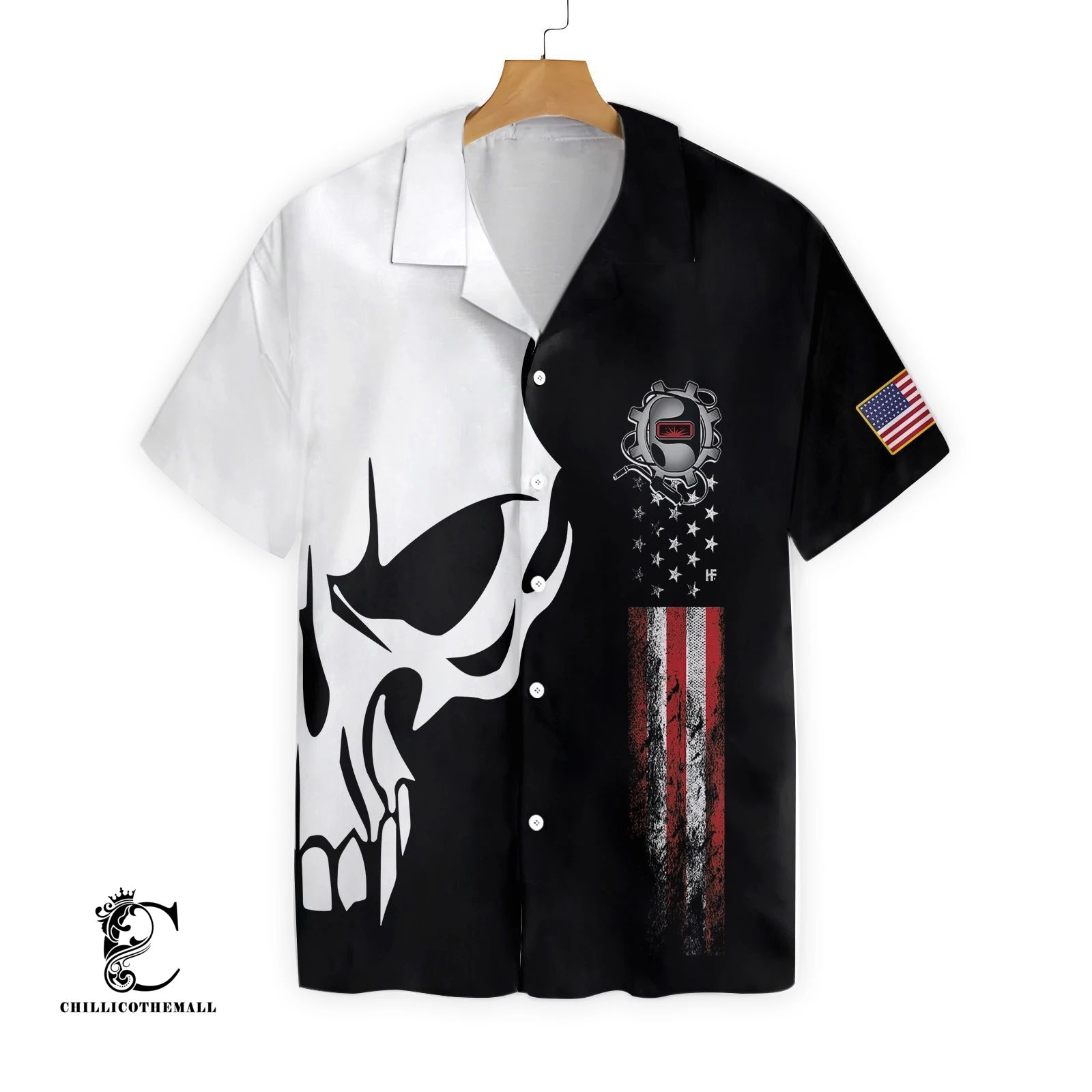 Welder Proud Skull Hawaiian Shirt