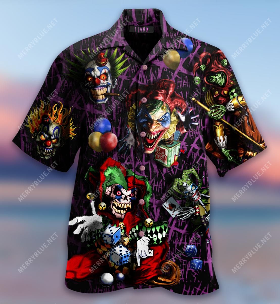 What Scary Skull Clowns Oh Just Have Fun Aloha Hawaiian Shirt