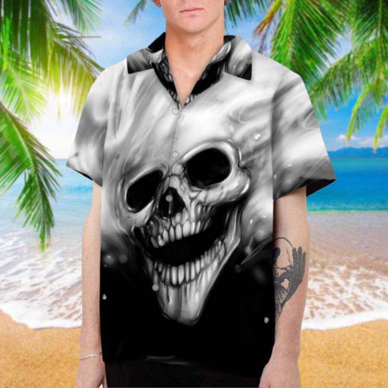 White Skull 1 Hawaiian Shirt – Gift For Skull Lover