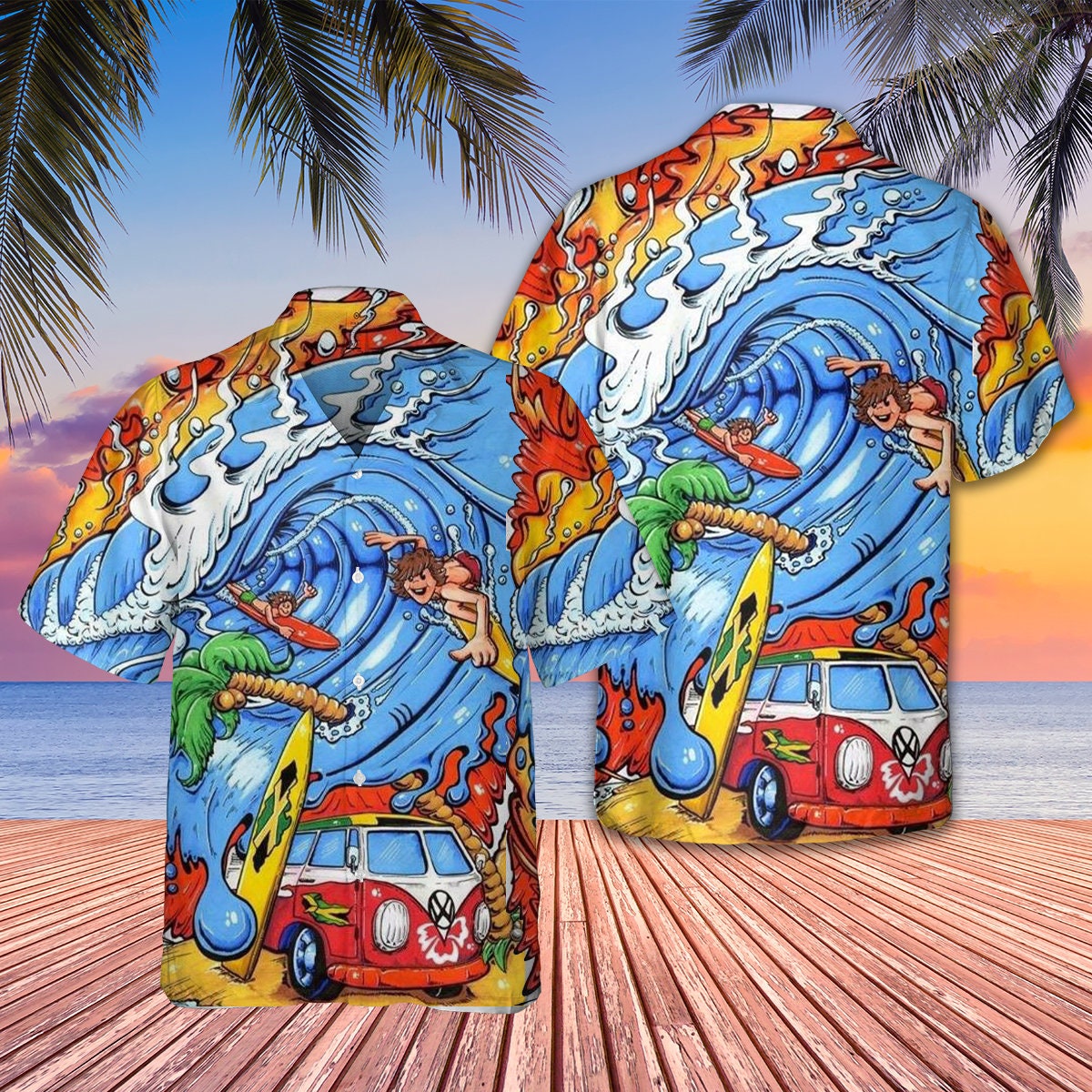 Windsurfing Summer Beach Tropical Hawaiian Shirt