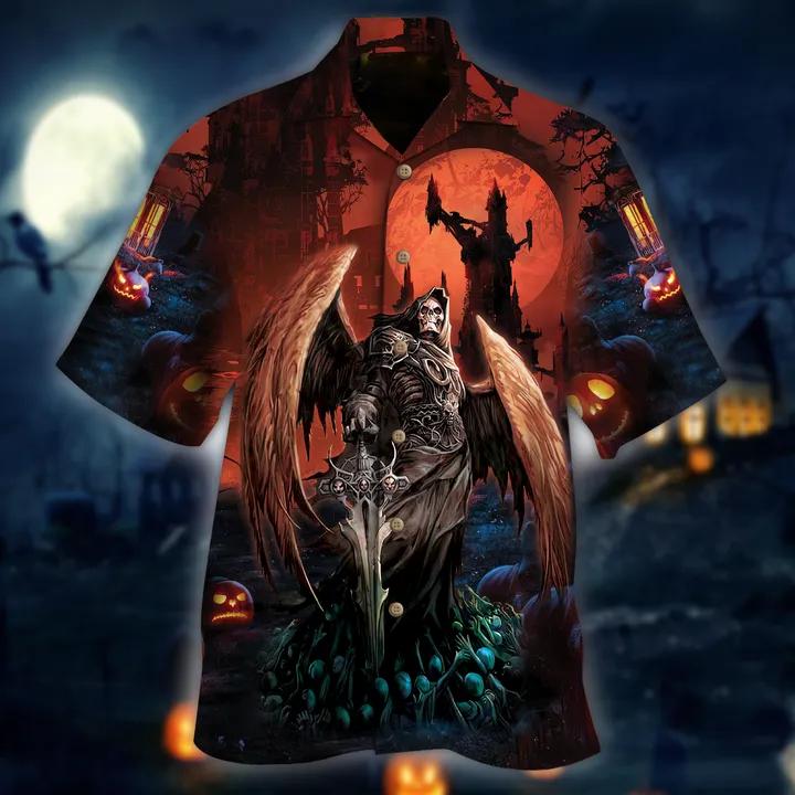 Wings Of Grim Reaper Halloween Hawaiian Shirt