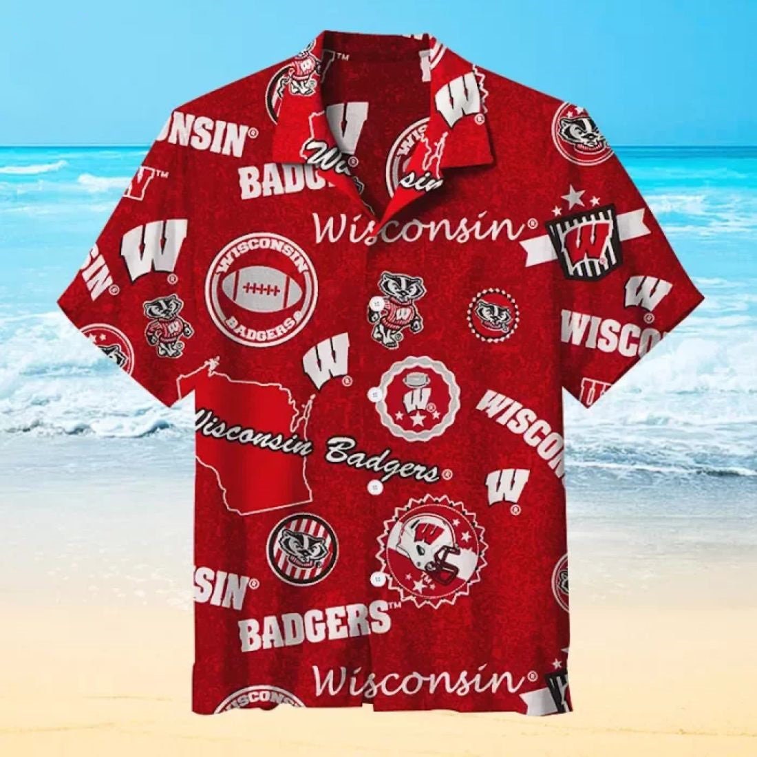 Wisconsin Badgers Hawaiian Vintage Summer Shirt