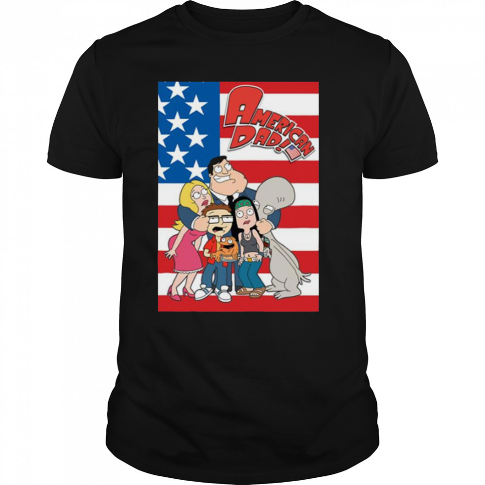 American Flag American Dad Cartoon shirt
