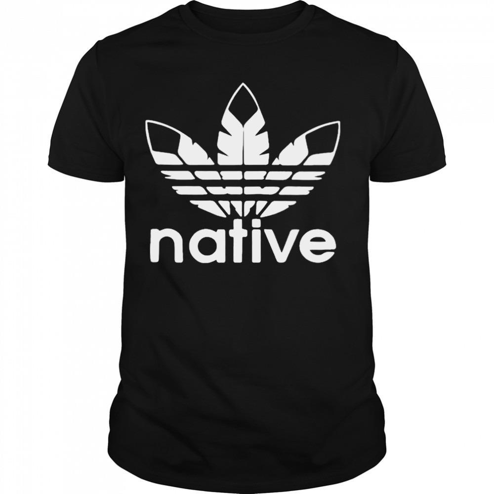 Native American Adidas feather logo shirt