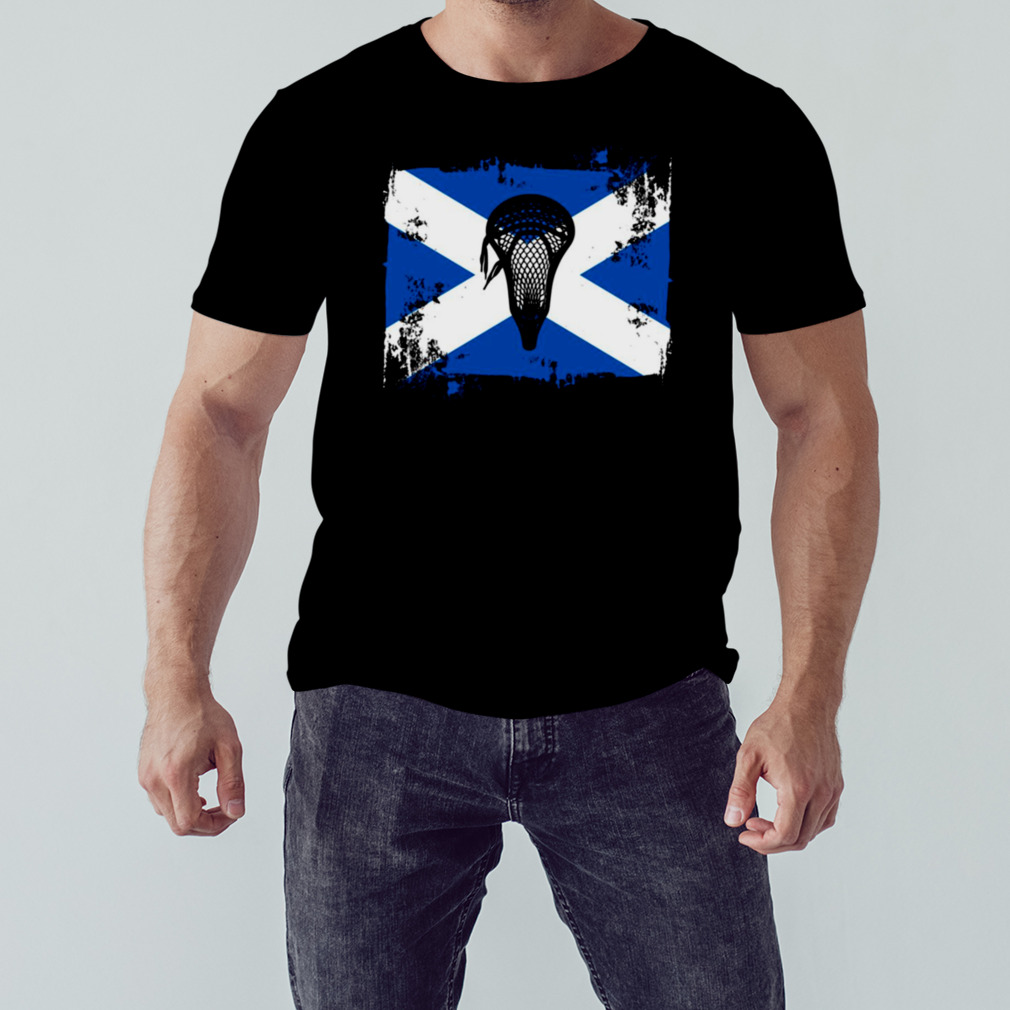 Lacrosse Flag With Stickhead Scotland shirt