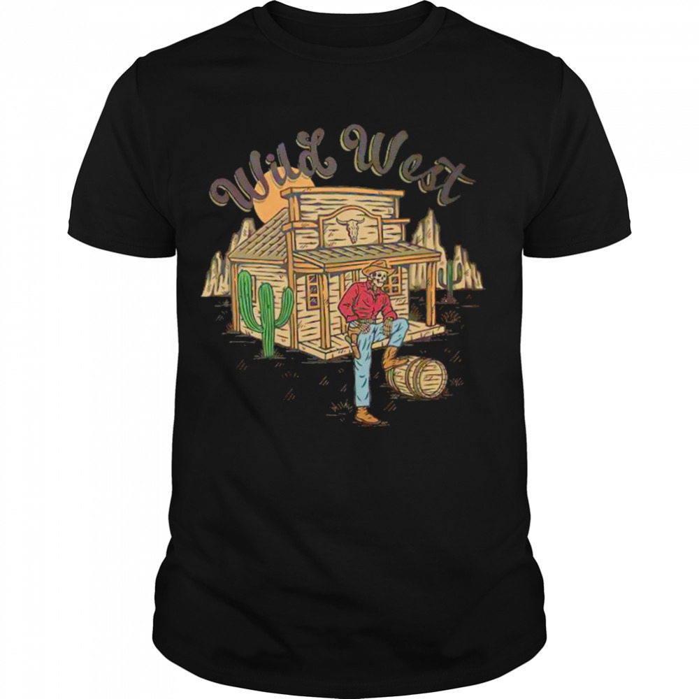 Wild west cow skull shirt