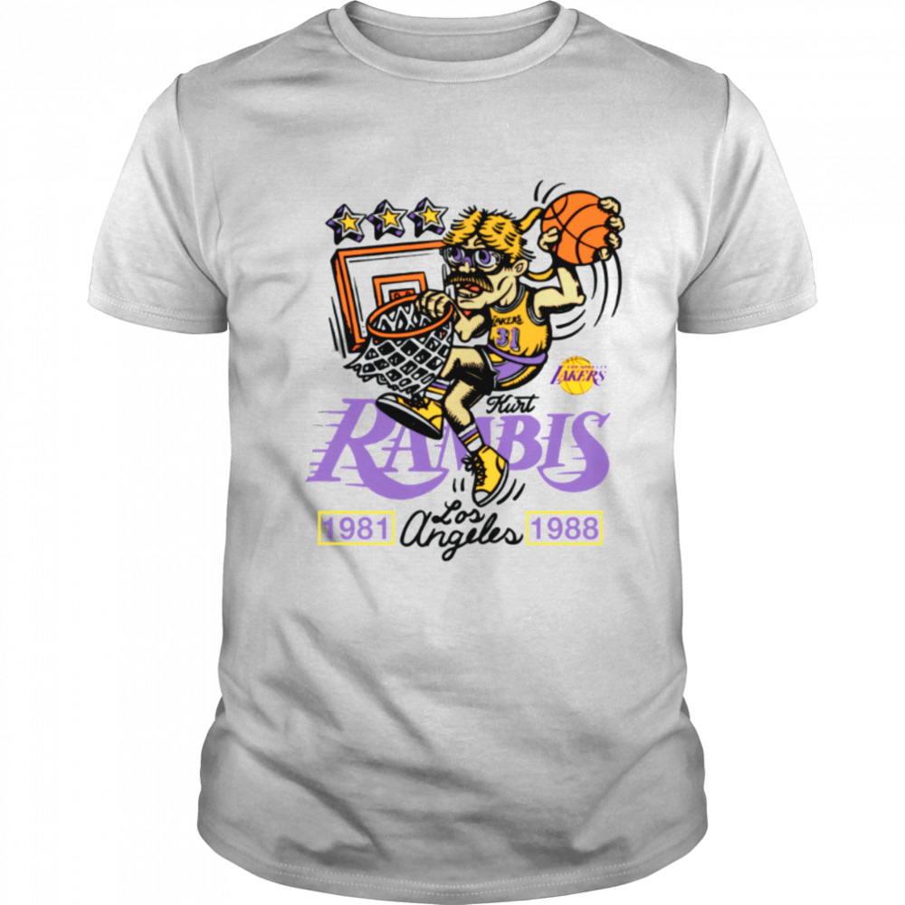 mitchell And Ness Kurt Rambis Gray Los Angeles Lakers Name And Number T-shirt