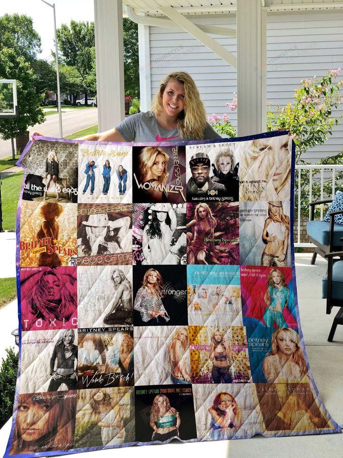 Britney Spears Singles Quilt Blanket - PrinteeAZ