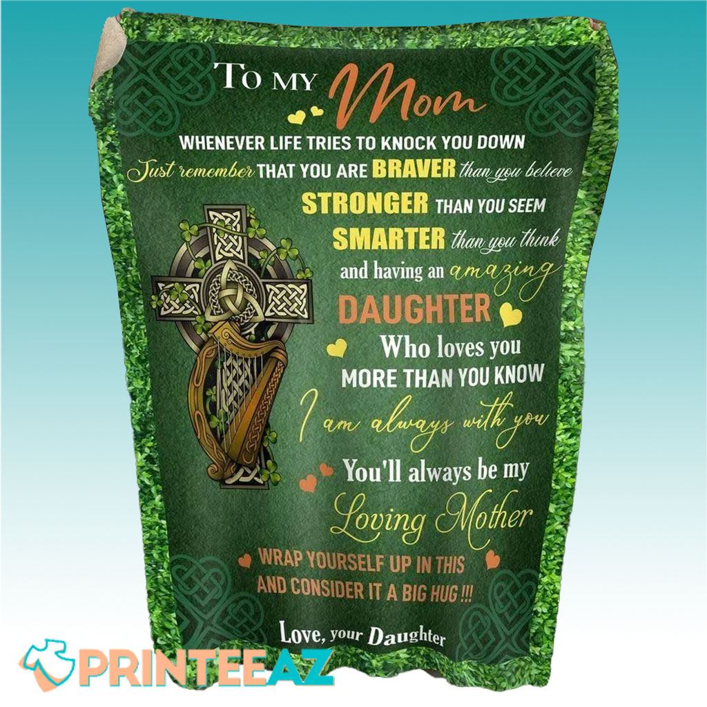 Consider It A Big Hug St Patrick_s Day Fleece Throw Quilt Blanket With Cross - PrinteeAZ