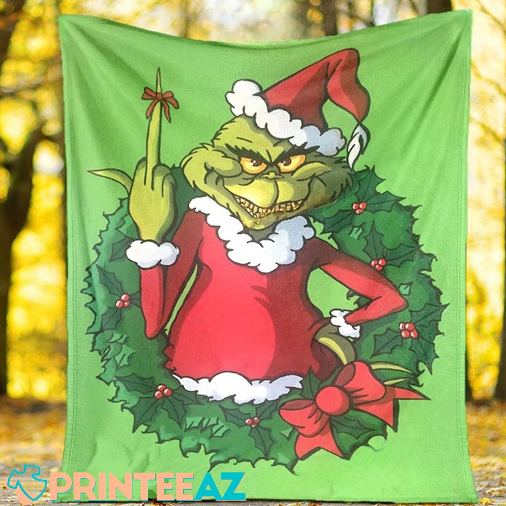 Grinch Blanket Decoration Warm Perfect Fun Luxury Living Room - PrinteeAZ