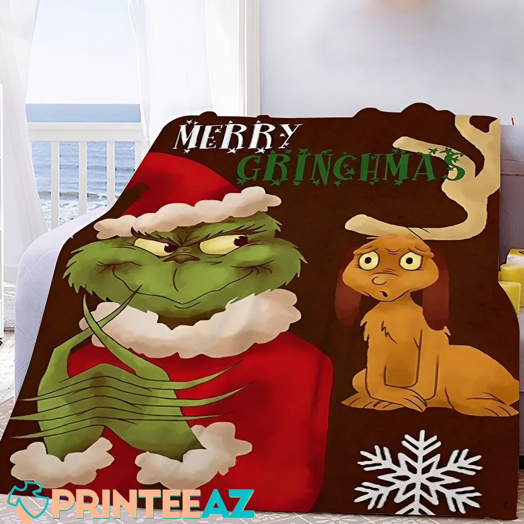 Grinch Blanket Merry Grinchmas Decorations Living Room Luxury - PrinteeAZ