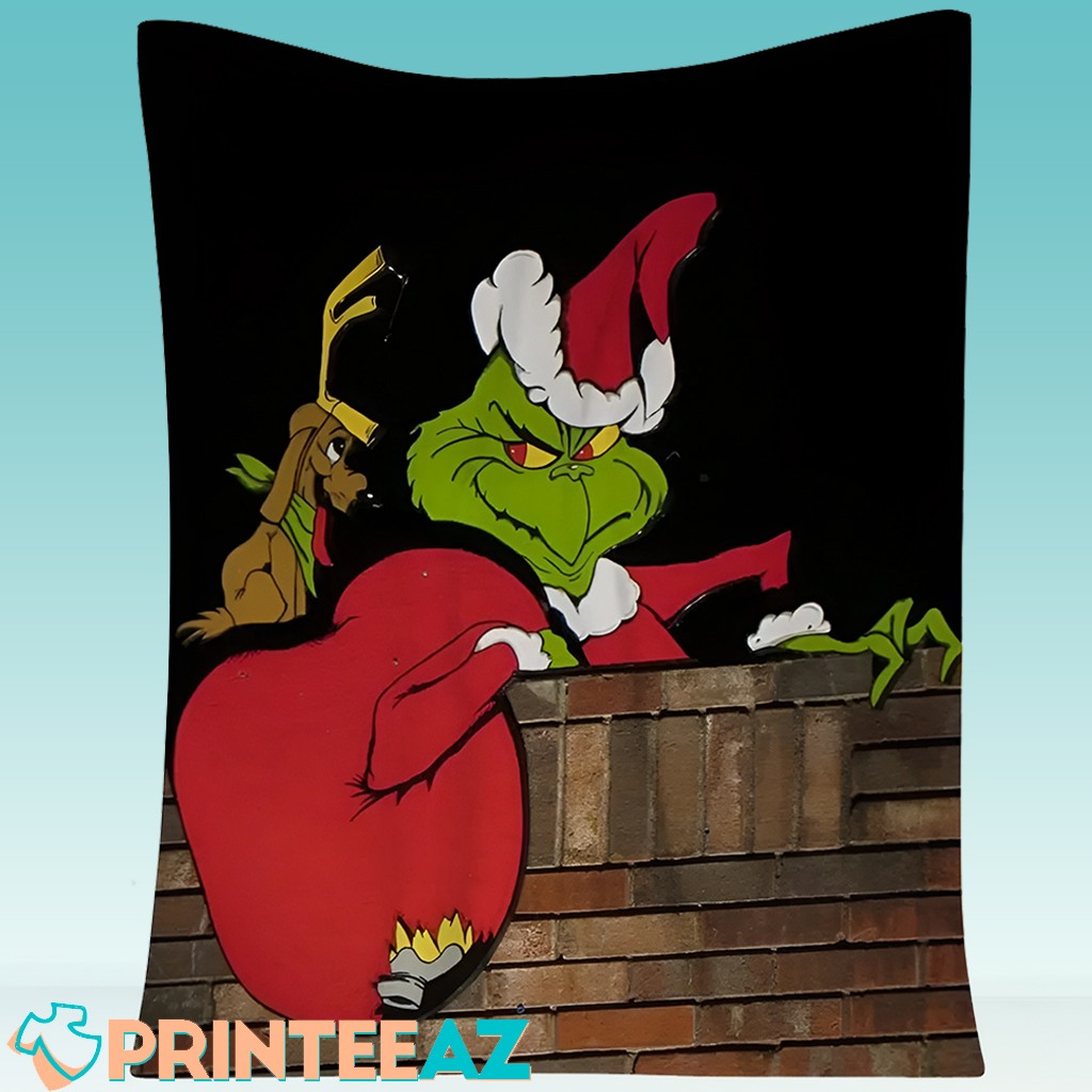 Grinch Blanket Portable Warm Travel Unique New Design Luxury - PrinteeAZ