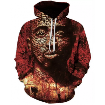 TUPAC SHAKUR FONT SKETCH 3D HOODIE