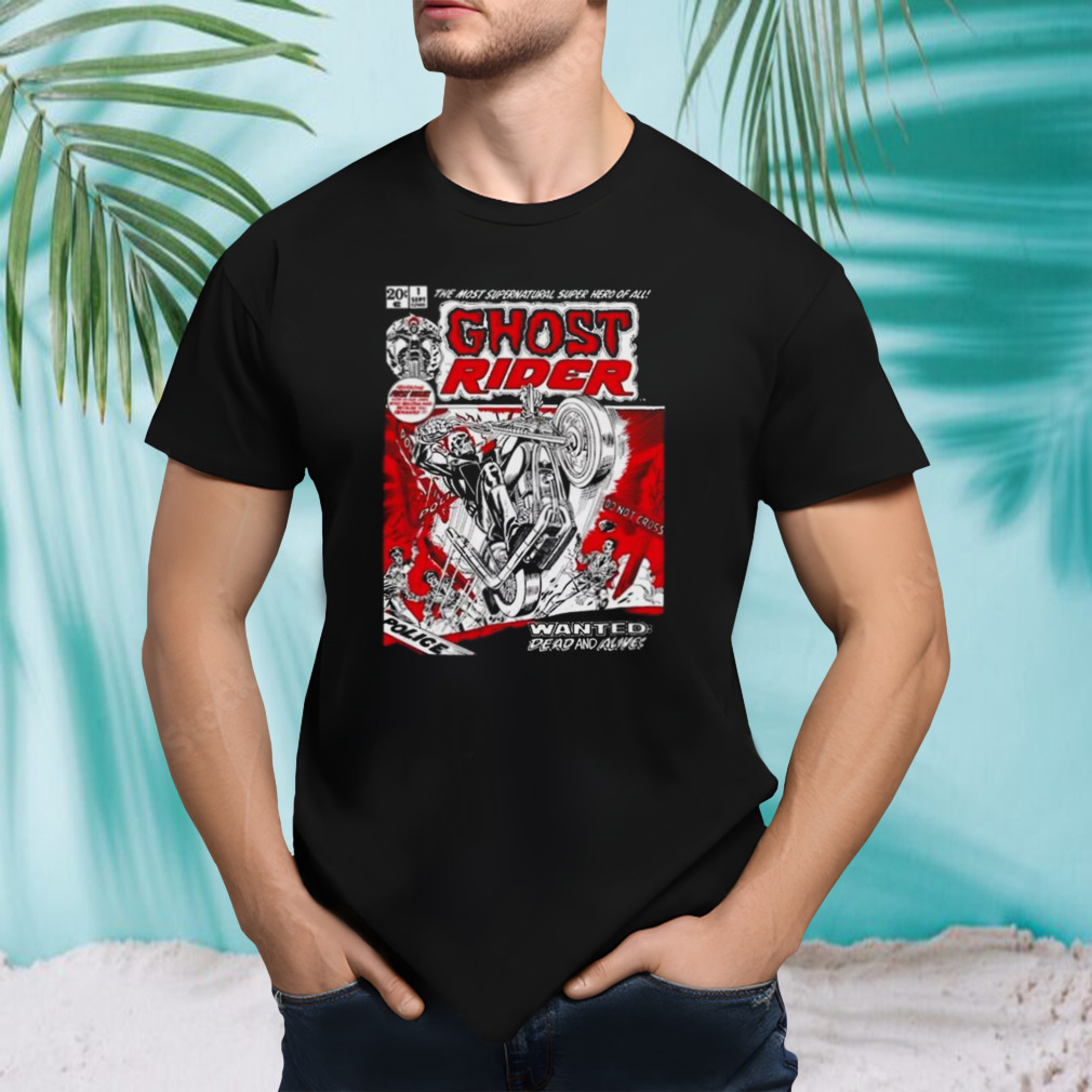 Men’s Marvel ghost rider comic book cover print shirt