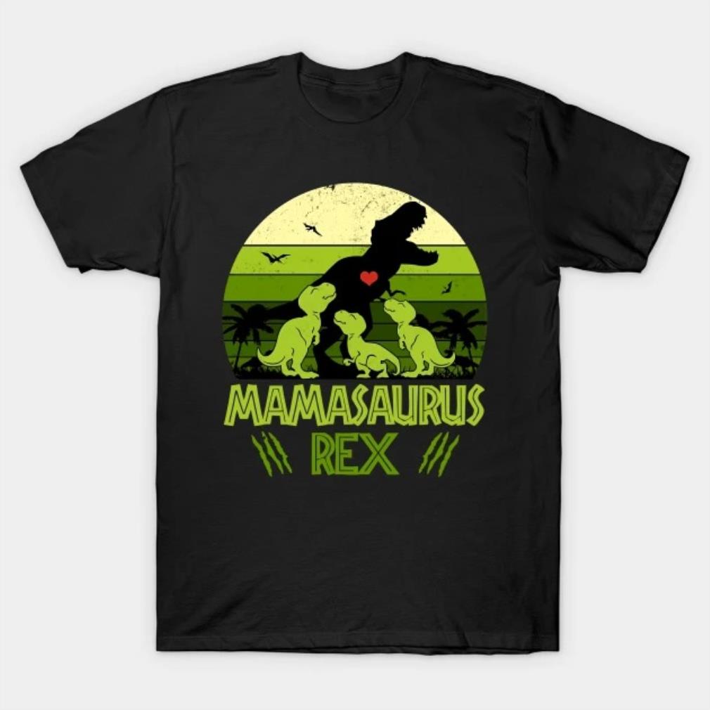 Vintage Retro 3 Kids Mamasaurus Dinosaur Lover Gift T-Shirt
