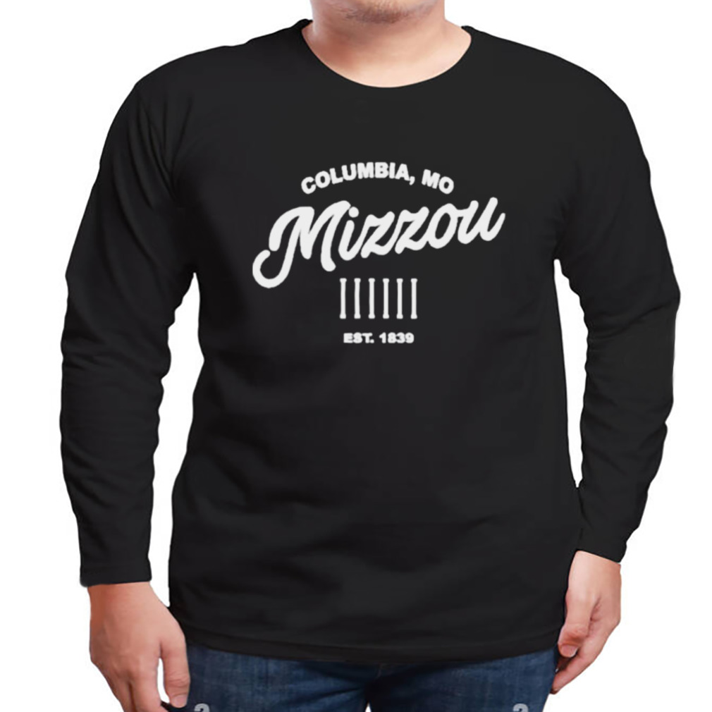 Mizzou tigers mizzou script columns grey shirt 3 Longsleeve tshirt