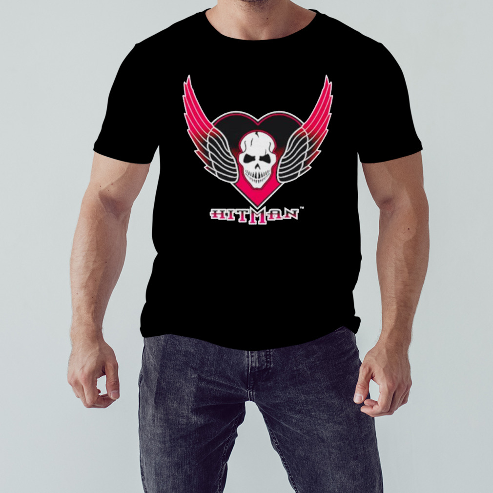 The hitman bret hart skull wings logo shirt