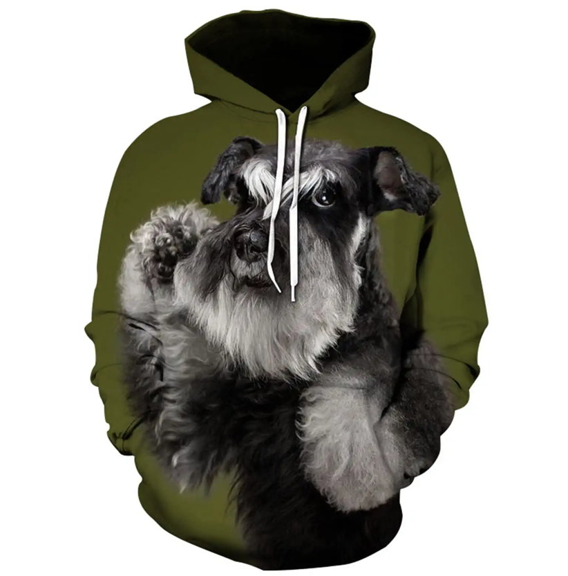 AYAOGUO Mens Funny Dog 3D Print Hoodies, Long Sleeve Sweatshirts Women Pullover Tracksuit Hoody Outwear Jumper