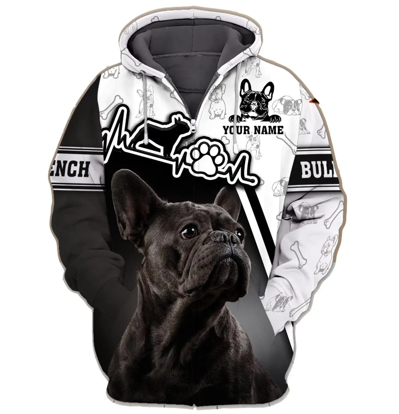 Bulldog Frenchies Unisex Hoodie, 3D Sweater Hoodie, All Over Hoodie, Gift For Husband, Hoodie For Dog Mom,, 3D Sweatshirt, Perfects 3D Hoodie, Zip Hoodie