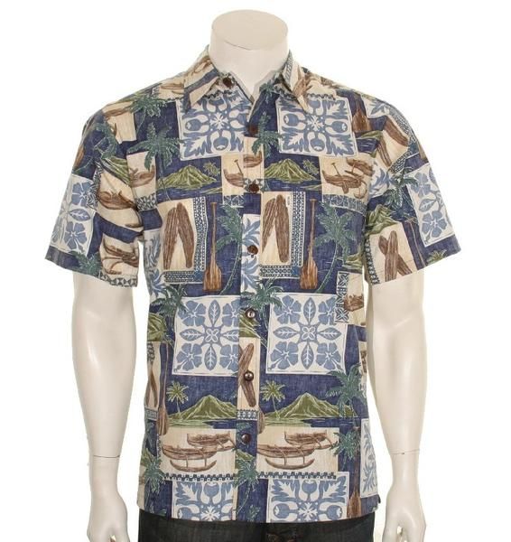 Canoe Reverse Blue Unique Design Hawaiian Shirt