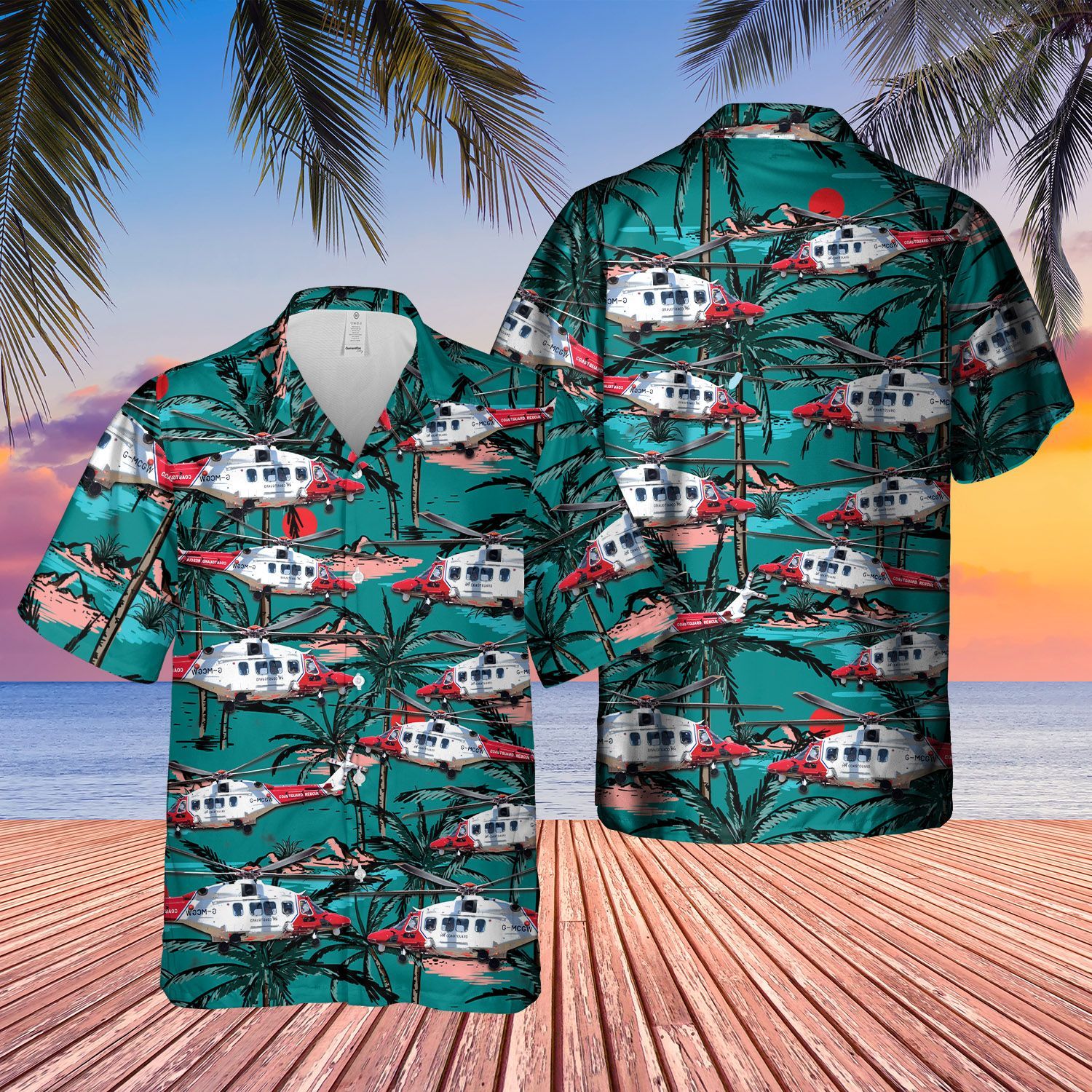 Coastguard Search And Rescue Blue Nice Design Unisex Hawaiian Shirt