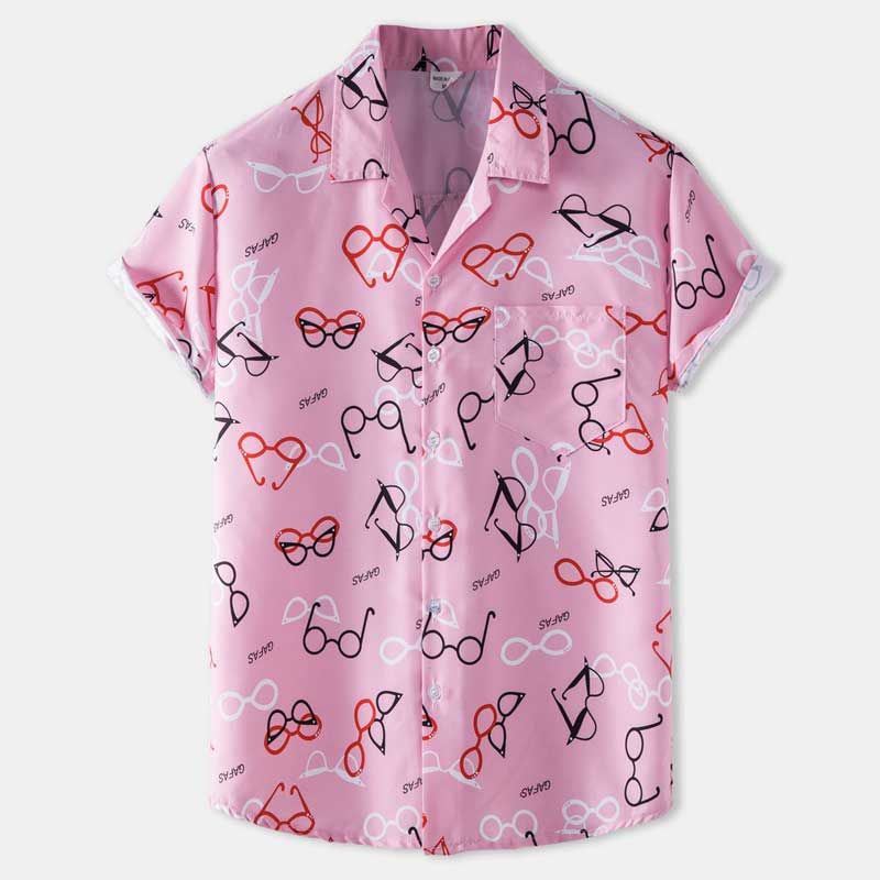 Glasses Pink Nice Design Unisex Hawaiian Shirt