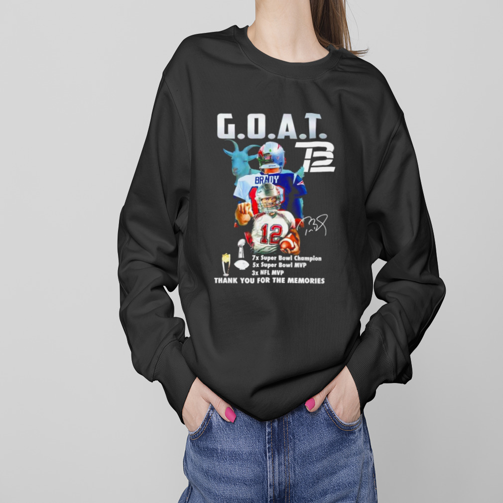 Tom Brady Goat Mvp Thank You For The Memories Signature Shirt