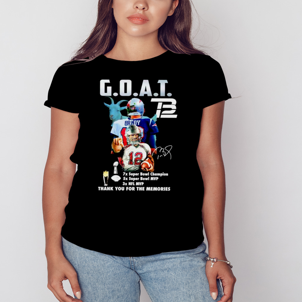 Tom Brady Goat Mvp Thank You For The Memories Signature Shirt