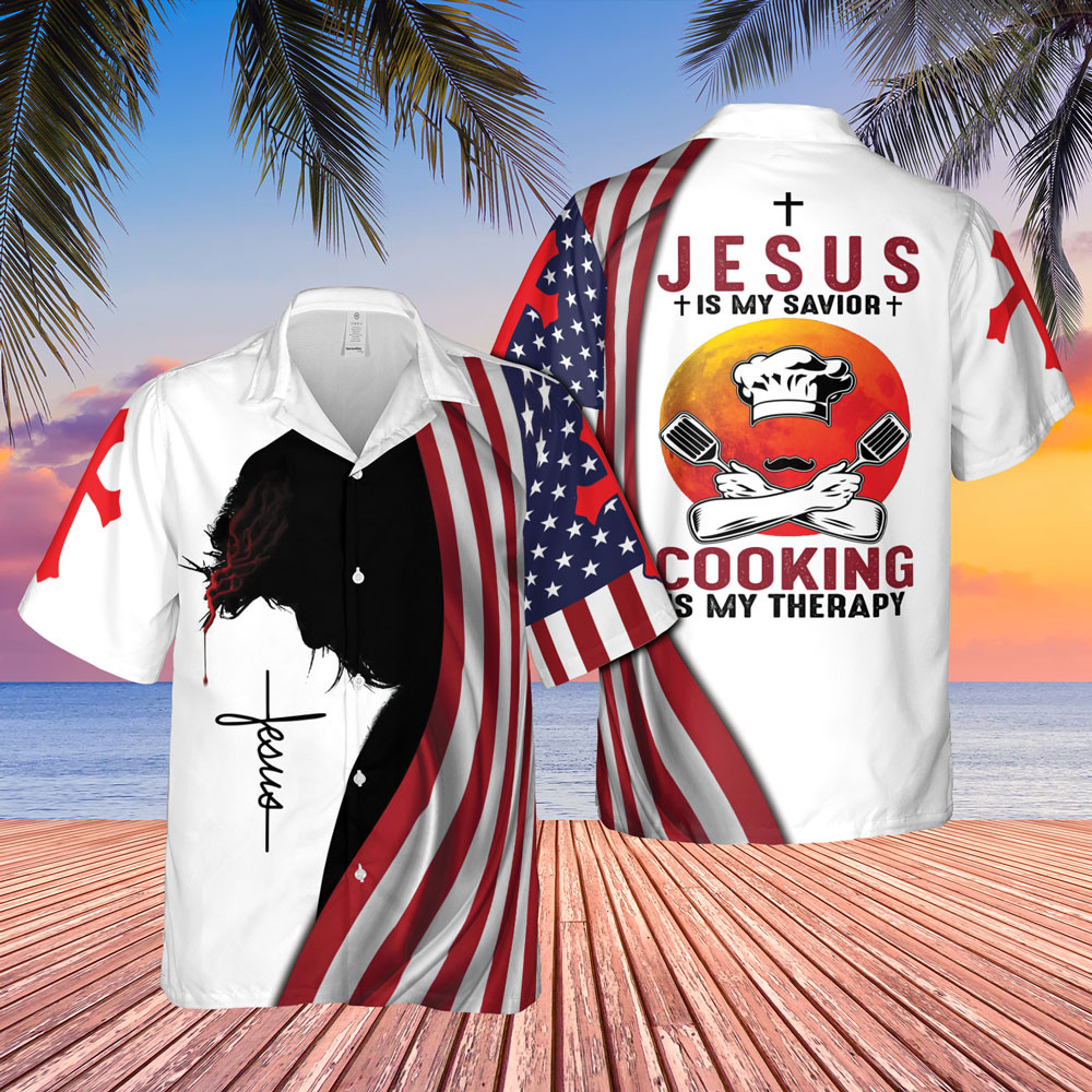 American Flags Cross 4th Of July Independence Day Jesus Is My Savior C