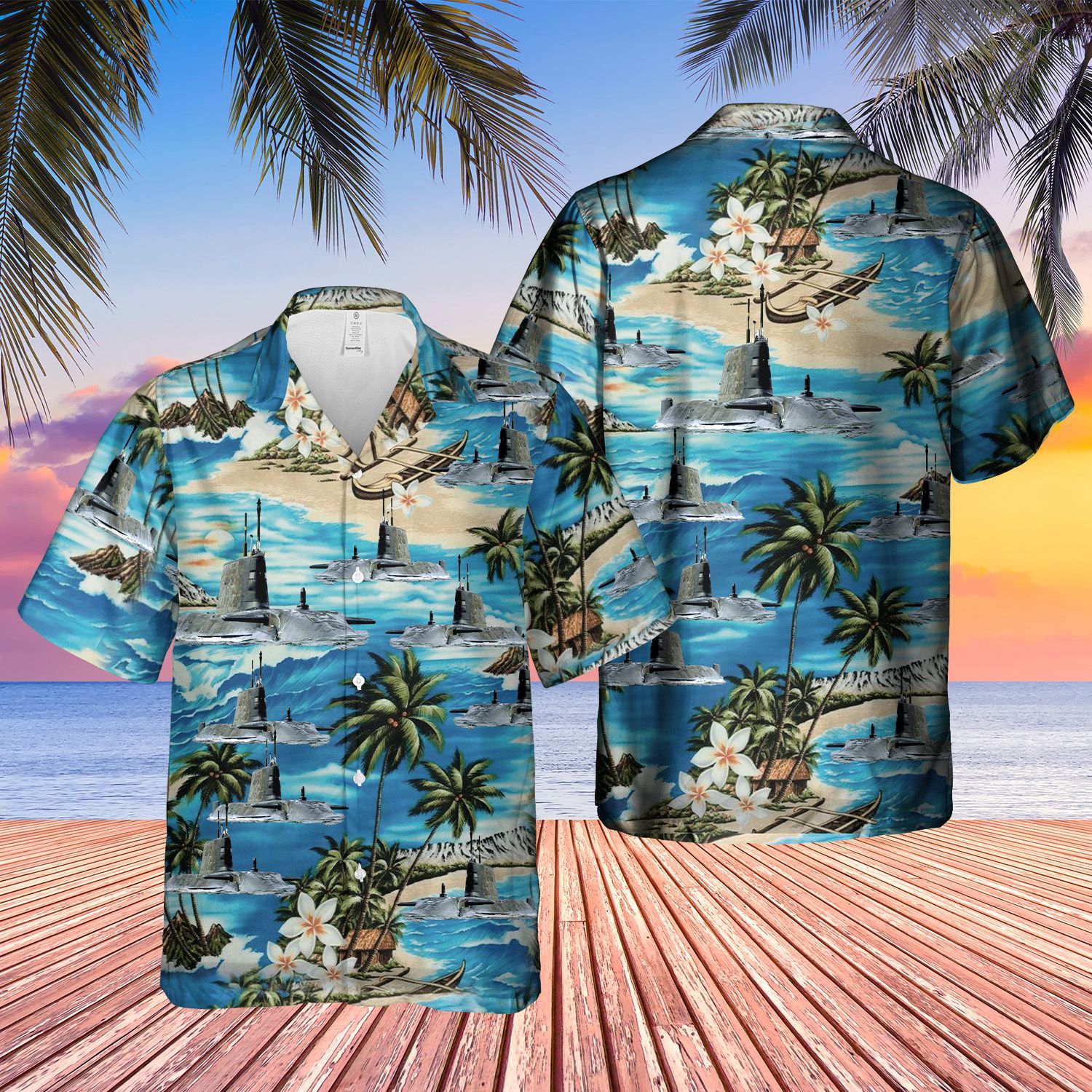 Astute Class Submarine Artful Blue Amazing Design Unisex Hawaiian Shirt