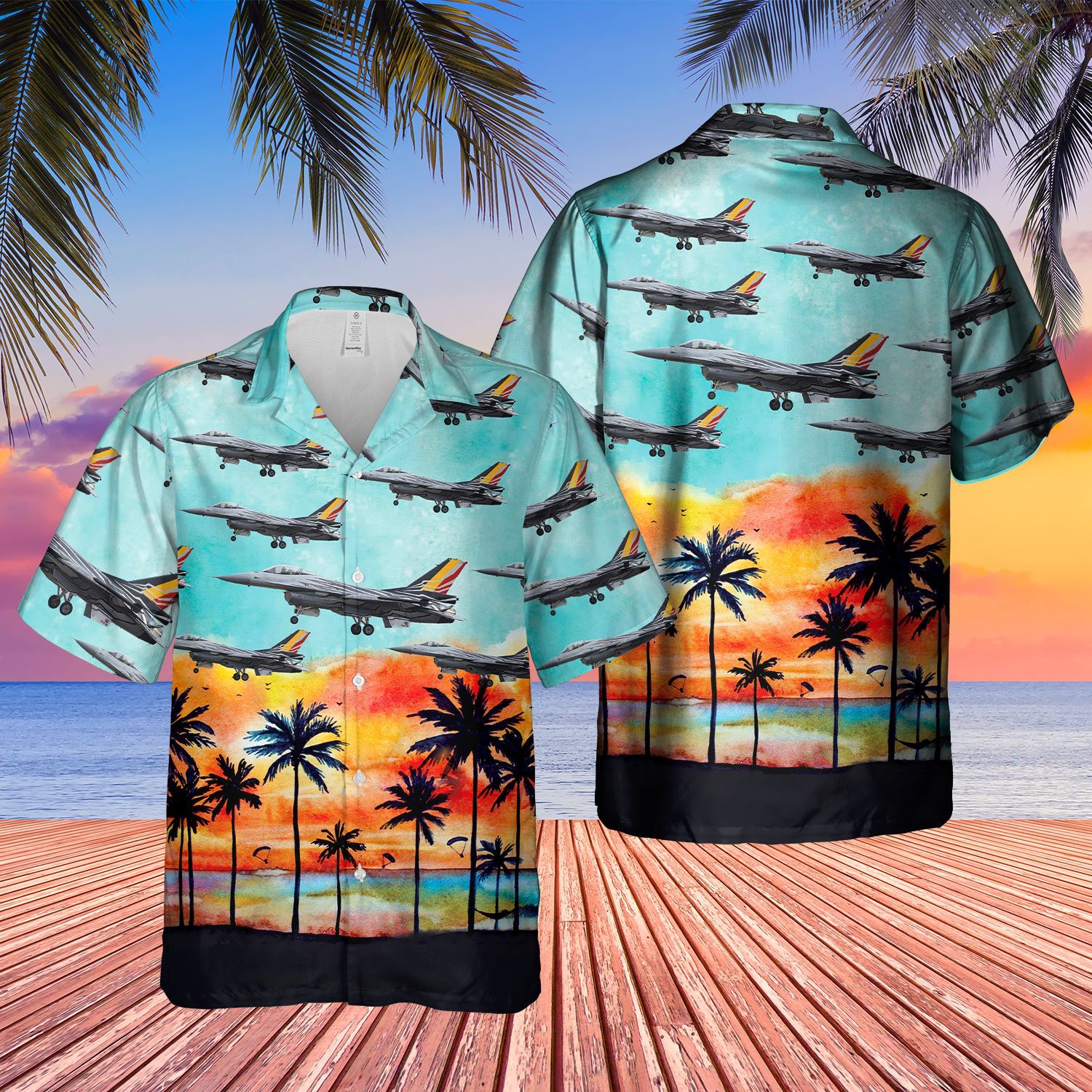 Belgian Air Force Lockheed Martin Blue Nice Design Unisex Hawaiian Shirt