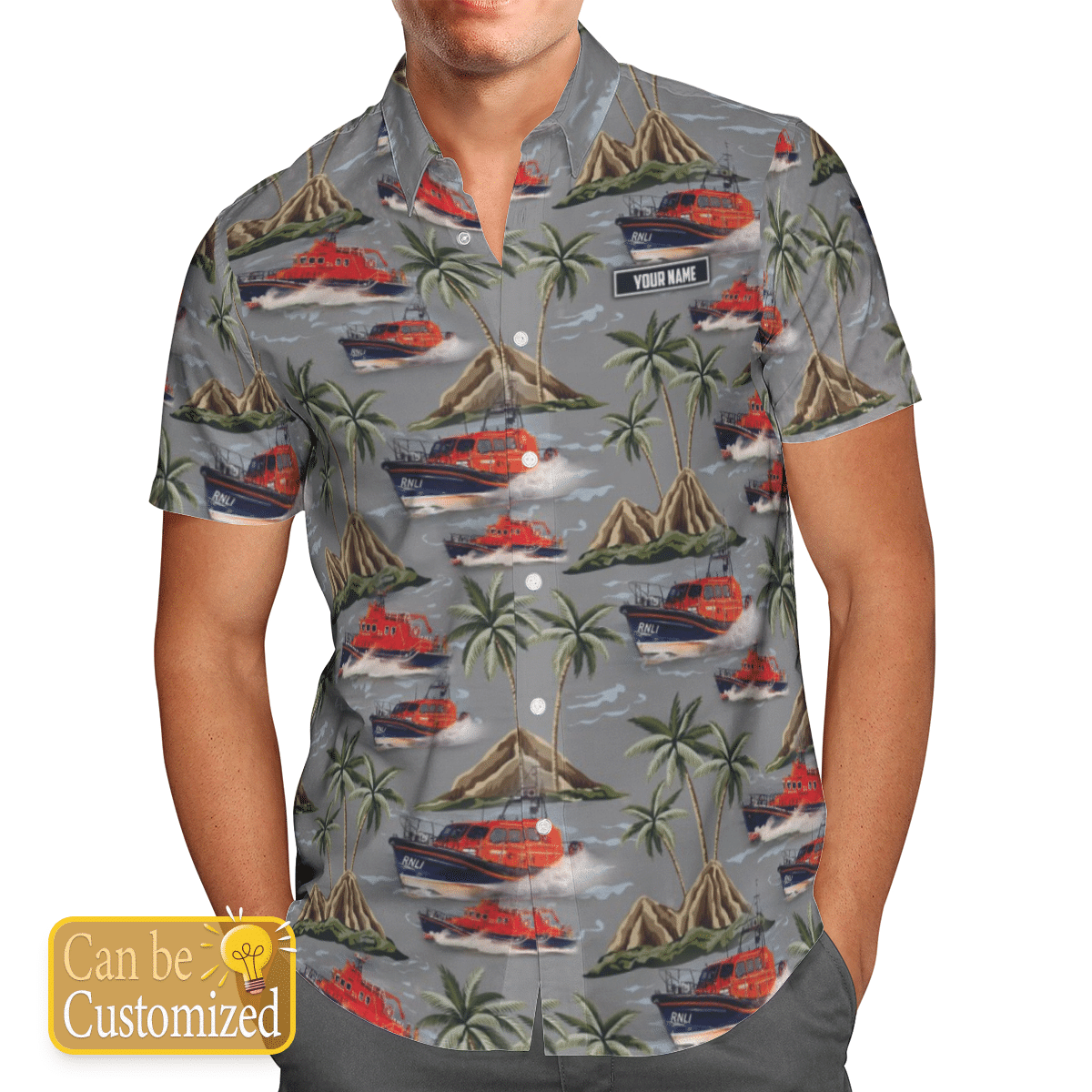 British Lifeboat Service Personalized Gray Unique Design Unisex Hawaiian Shirt