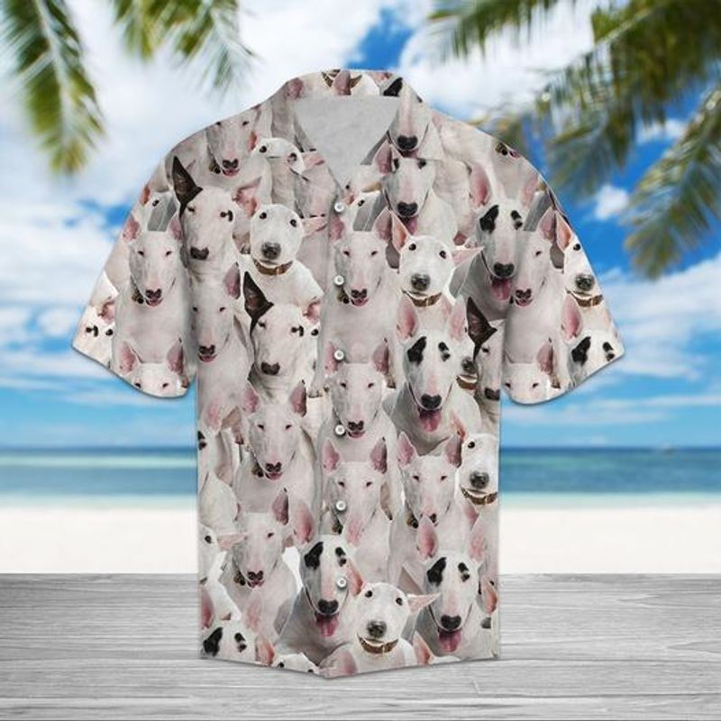 Bull Terrier White Nice Design Unisex Hawaiian Shirt