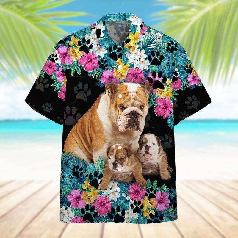 Bulldog Mother Day Black Amazing Design Unisex Hawaiian Shirt