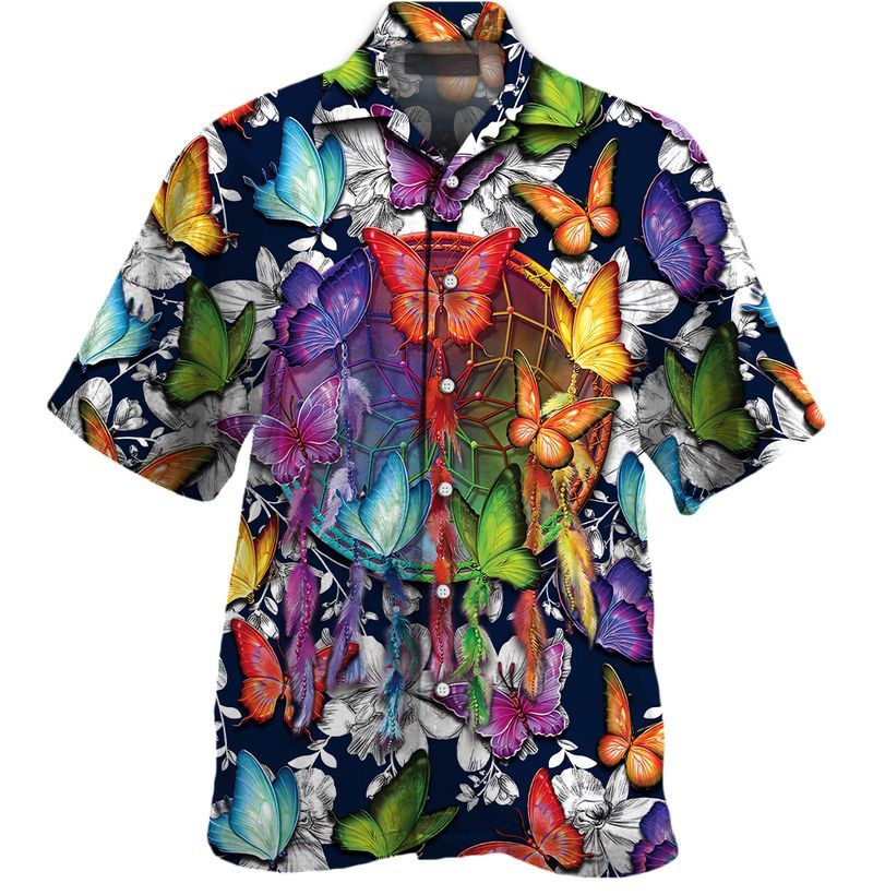 Butterfly Pattern Colorful Unique Hawaiian Shirt