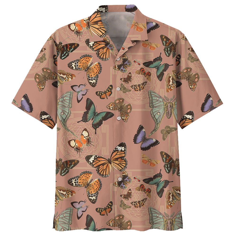 Butterfly Pink Nice Design Unisex Hawaiian Shirt