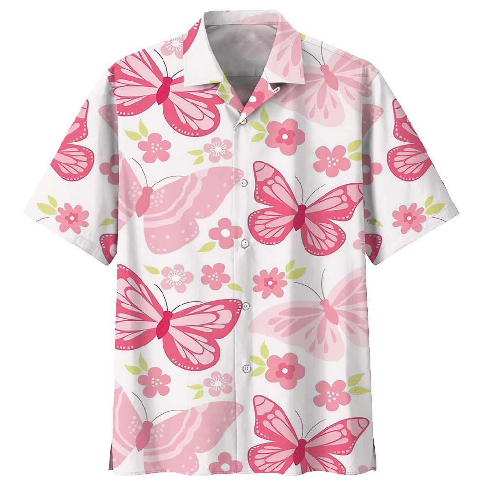 Butterfly White Awesome Design Unisex Hawaiian Shirt