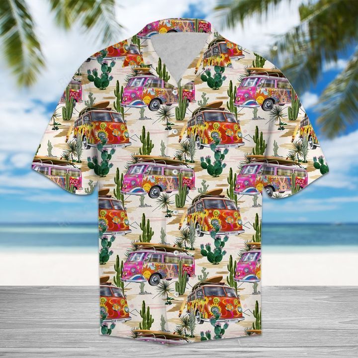 Cactus Hippie White Nice Design Unisex Hawaiian Shirt