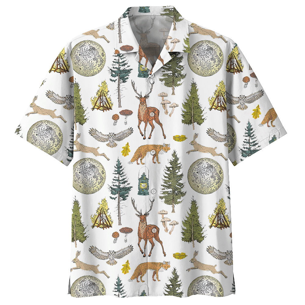 Camping White White Unisex Hawaiian Shirt