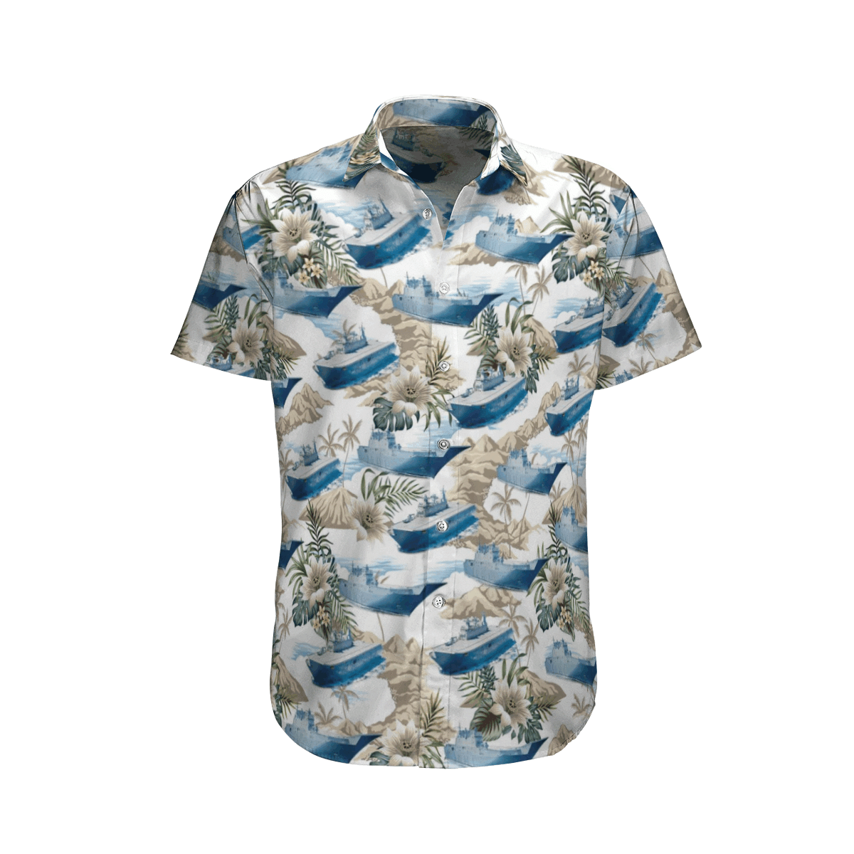 Canberraclass Landing Helicopter Dock Royal Australian Navy  Blue Awesome Design Unisex Hawaiian Shirt