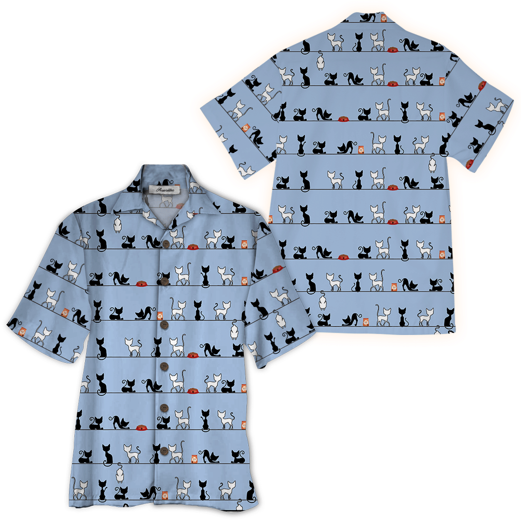 Cat Blue Amazing Design Unisex Hawaiian Shirt