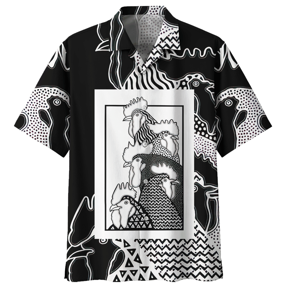 Chicken Black Nice Design Unisex Hawaiian Shirt