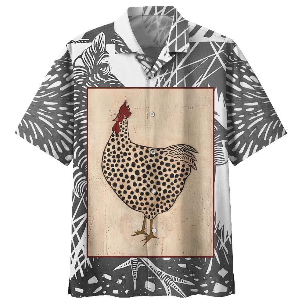 Chicken Gray Unique Design Unisex Hawaiian Shirt