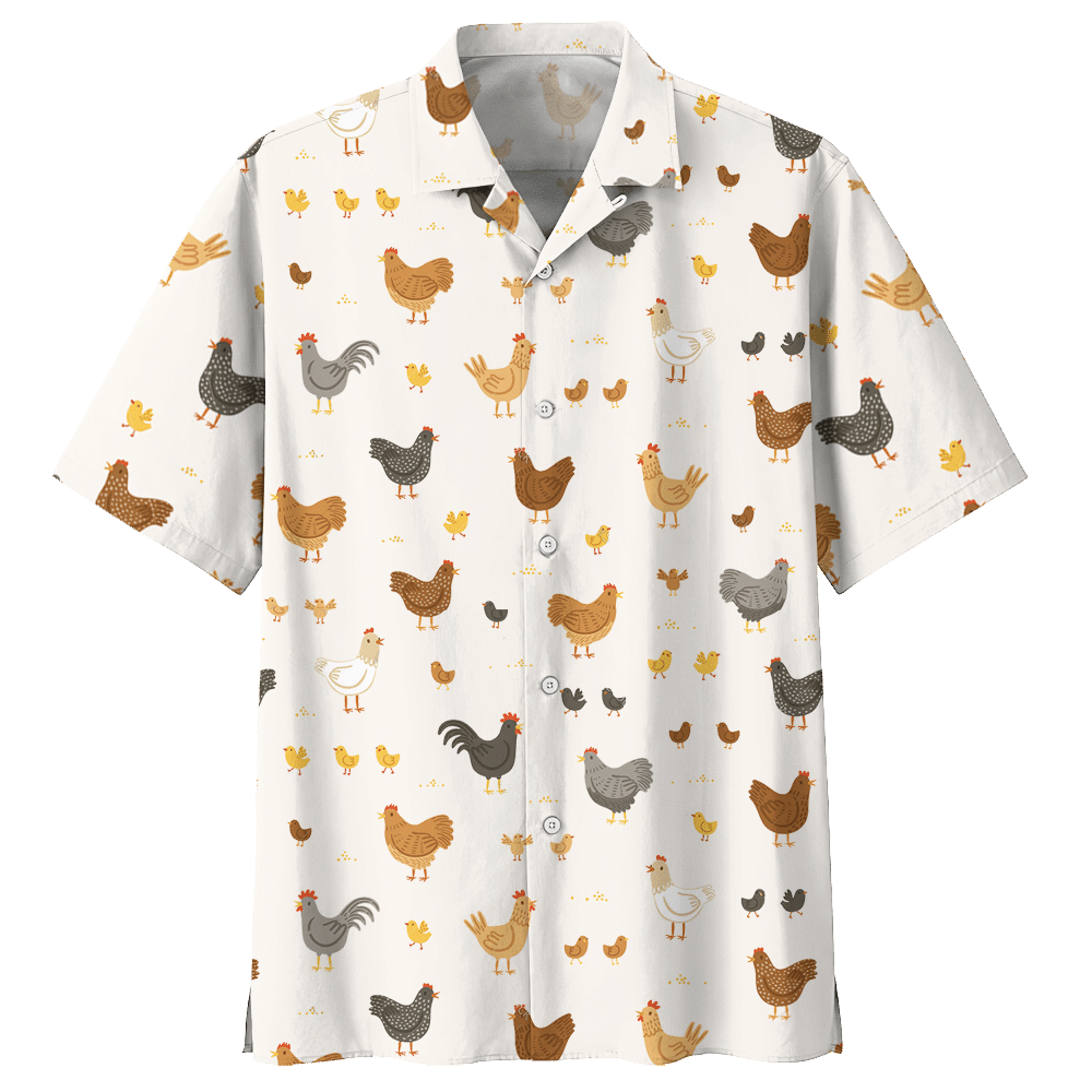 Chicken White Amazing Design Unisex Hawaiian Shirt