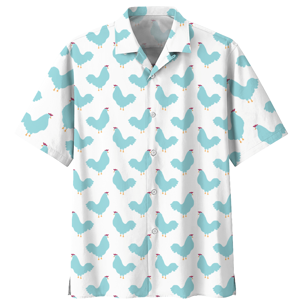 Chicken White High Quality Unisex Hawaiian Shirt