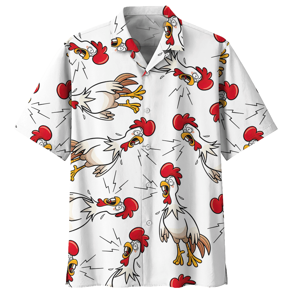 Chicken White Nice Design Unisex Hawaiian Shirt