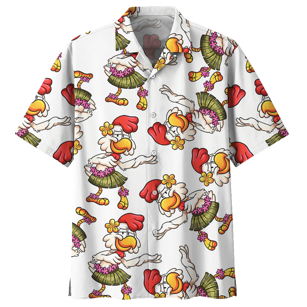Chicken White Unique Design Unisex Hawaiian Shirt