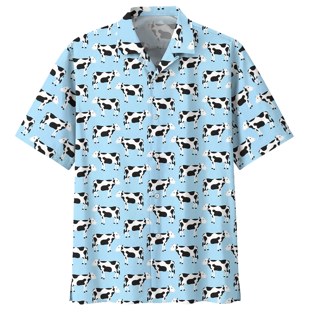 Cow  Blue Awesome Design Unisex Hawaiian Shirt