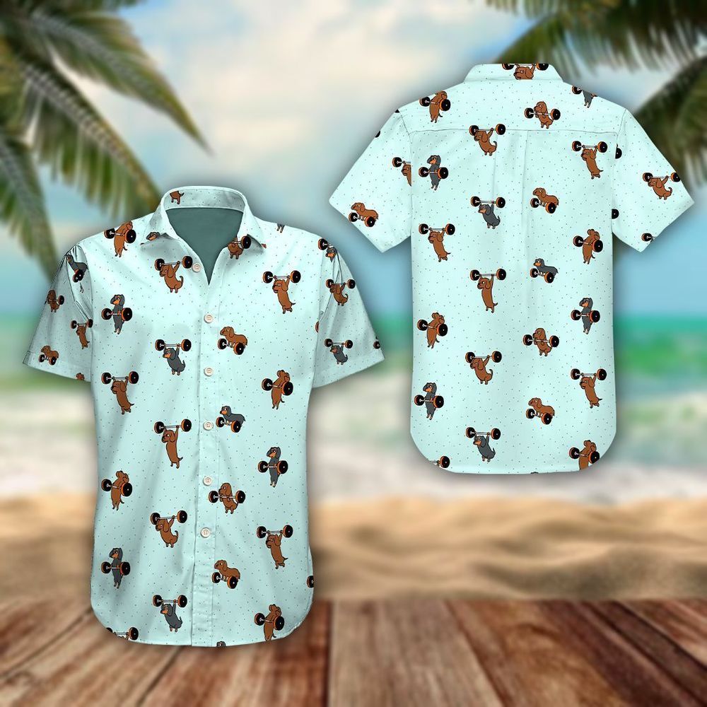 Dachshund Olympic Blue Awesome Design Unisex Hawaiian Shirt