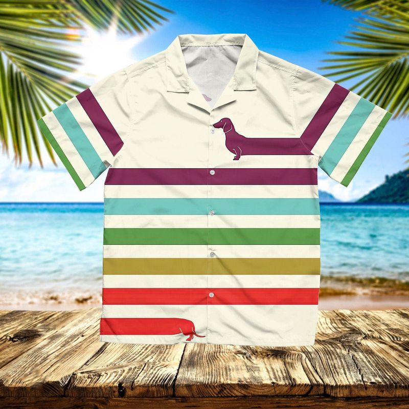 Dachshund Summer Colorful Awesome Design Unisex Hawaiian Shirt